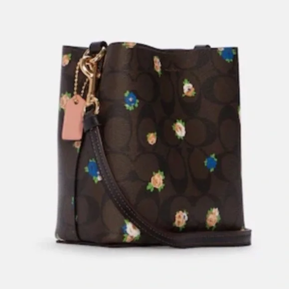 Coach Mini Town Bucket Bag In Signature Canvas With Vintage Mini Rose Print - Picture 2 of 5